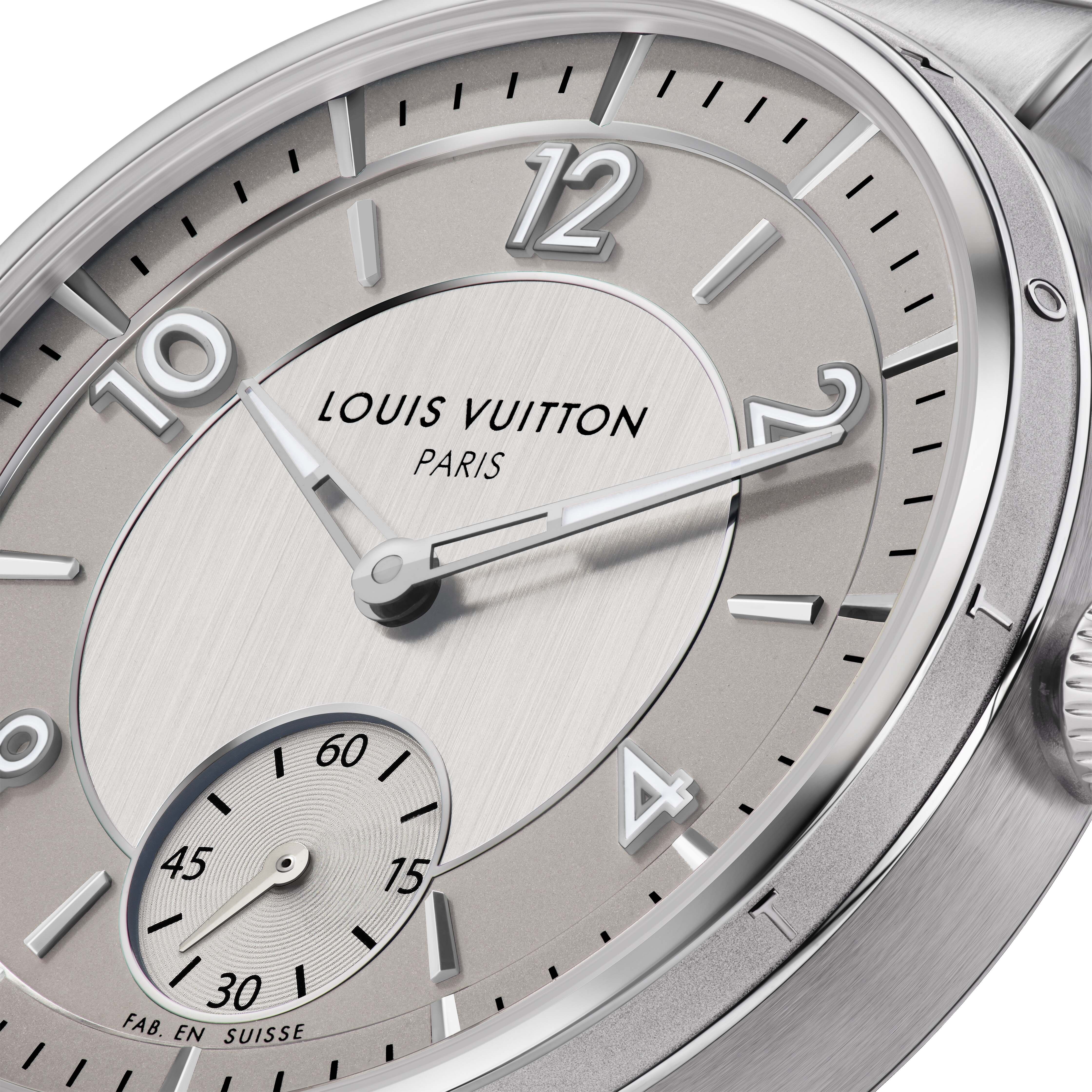 Louis Vuitton Tambour, A Black Stainless Steel and Rose Gold Chronograph Wristwatch, Mens Watch