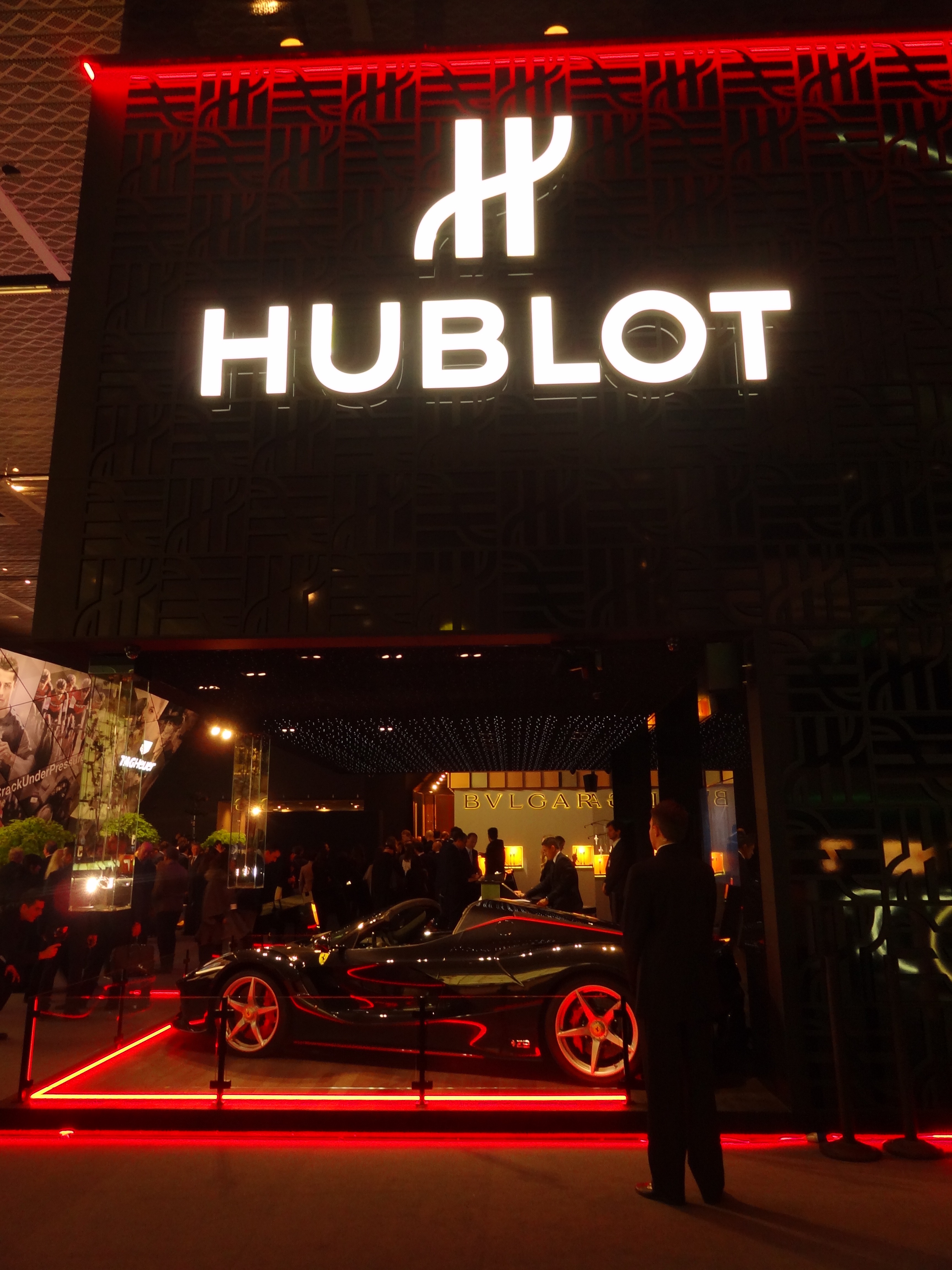 Hublot's display commemorating the 70 years of Ferrari