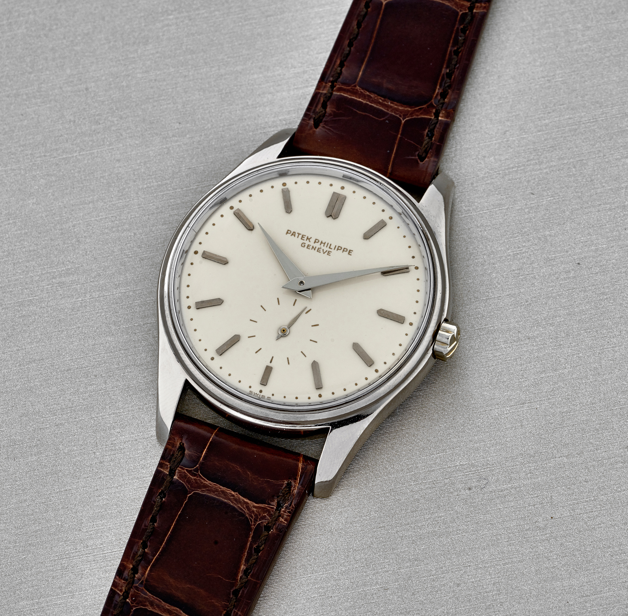 Patek Philippe. White gold ref. 3428G, manufactured and sold in 1962 