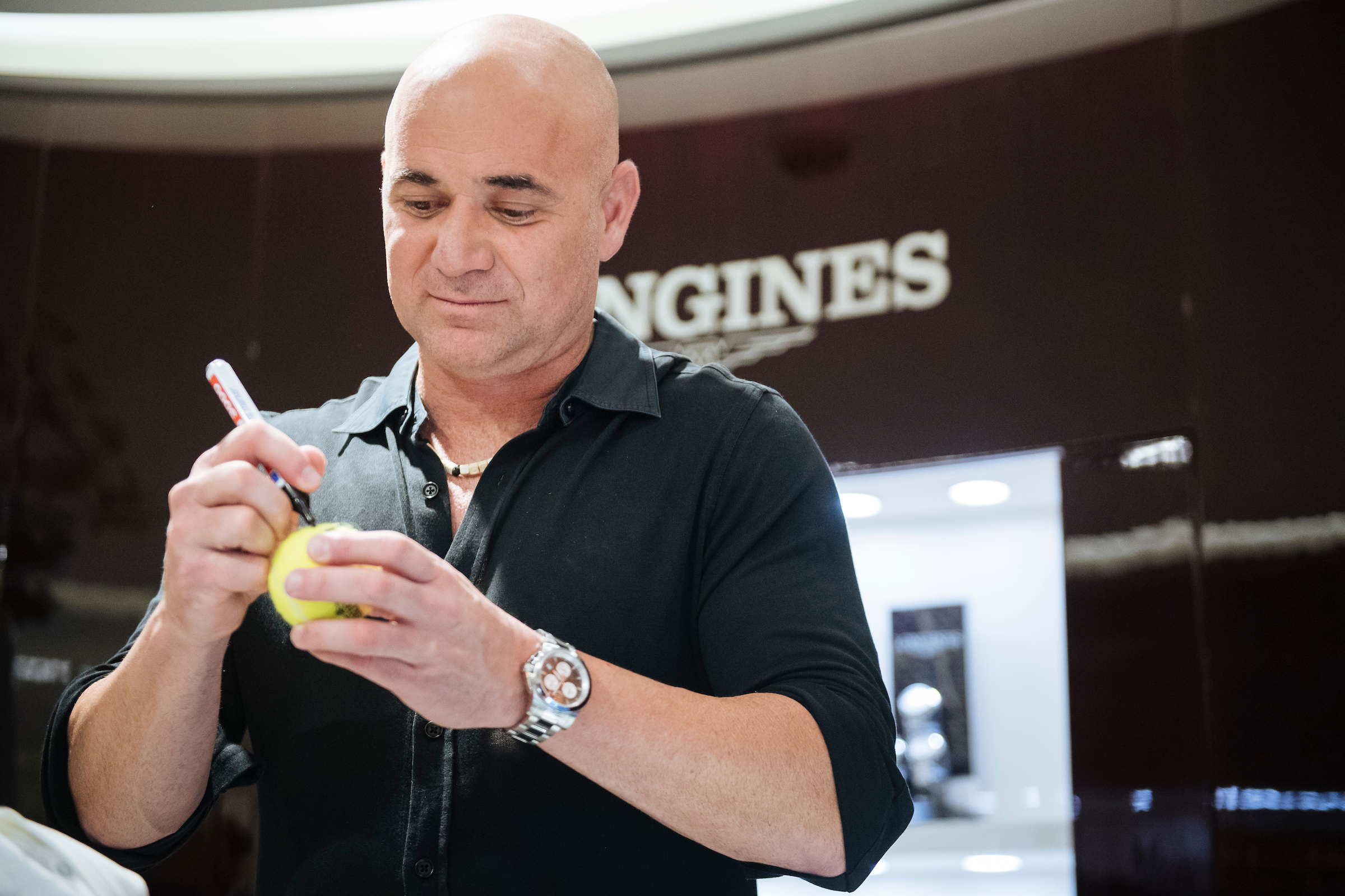 Andre Agassi celebrates ten years with Longines