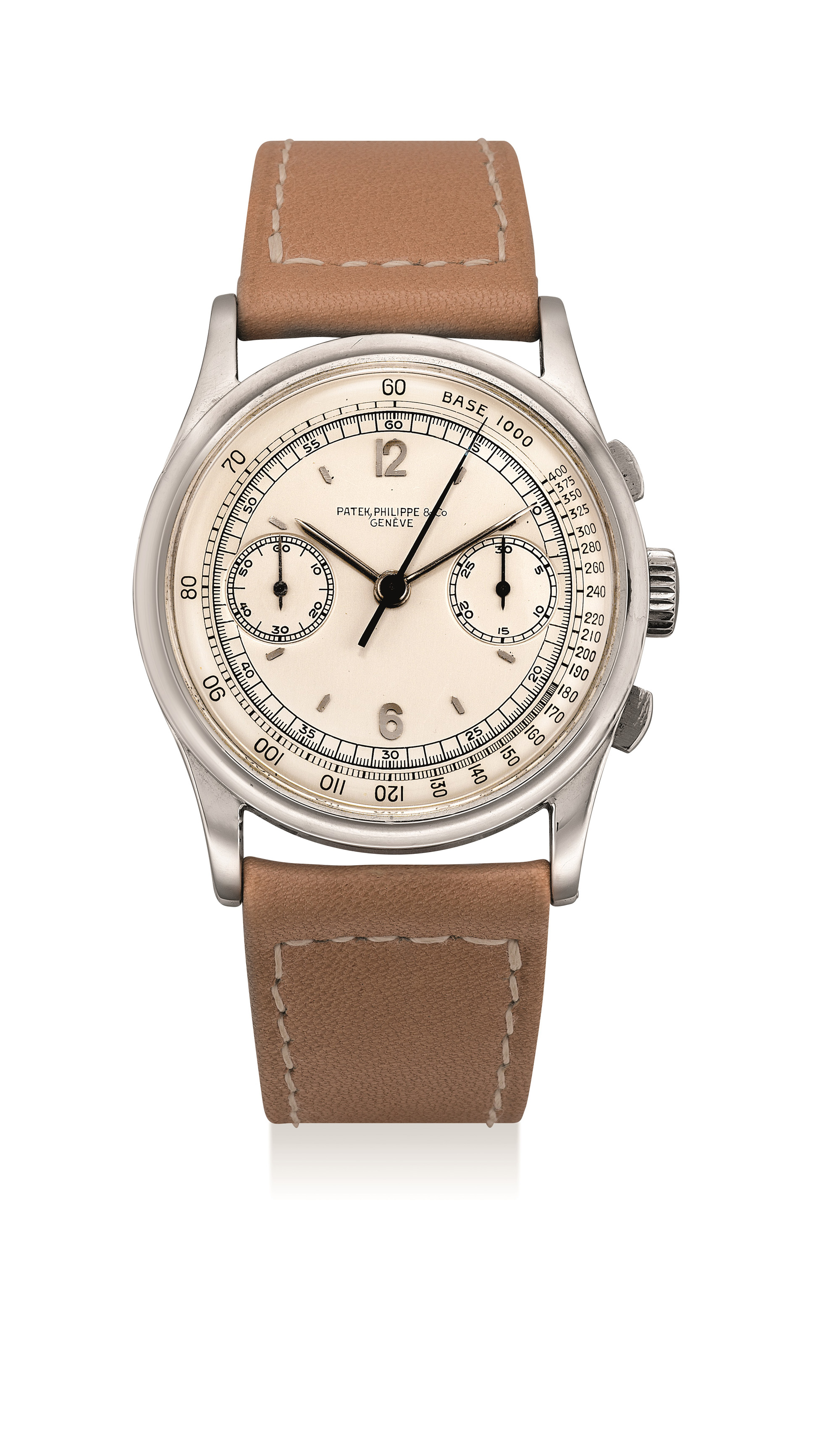 Stainless steel chronograph with the original certificate. Sold for $626,104