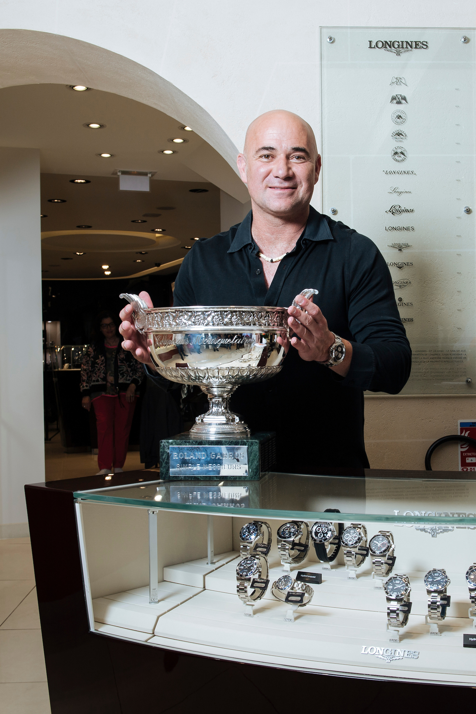 Andre Agassi celebrates ten years with Longines