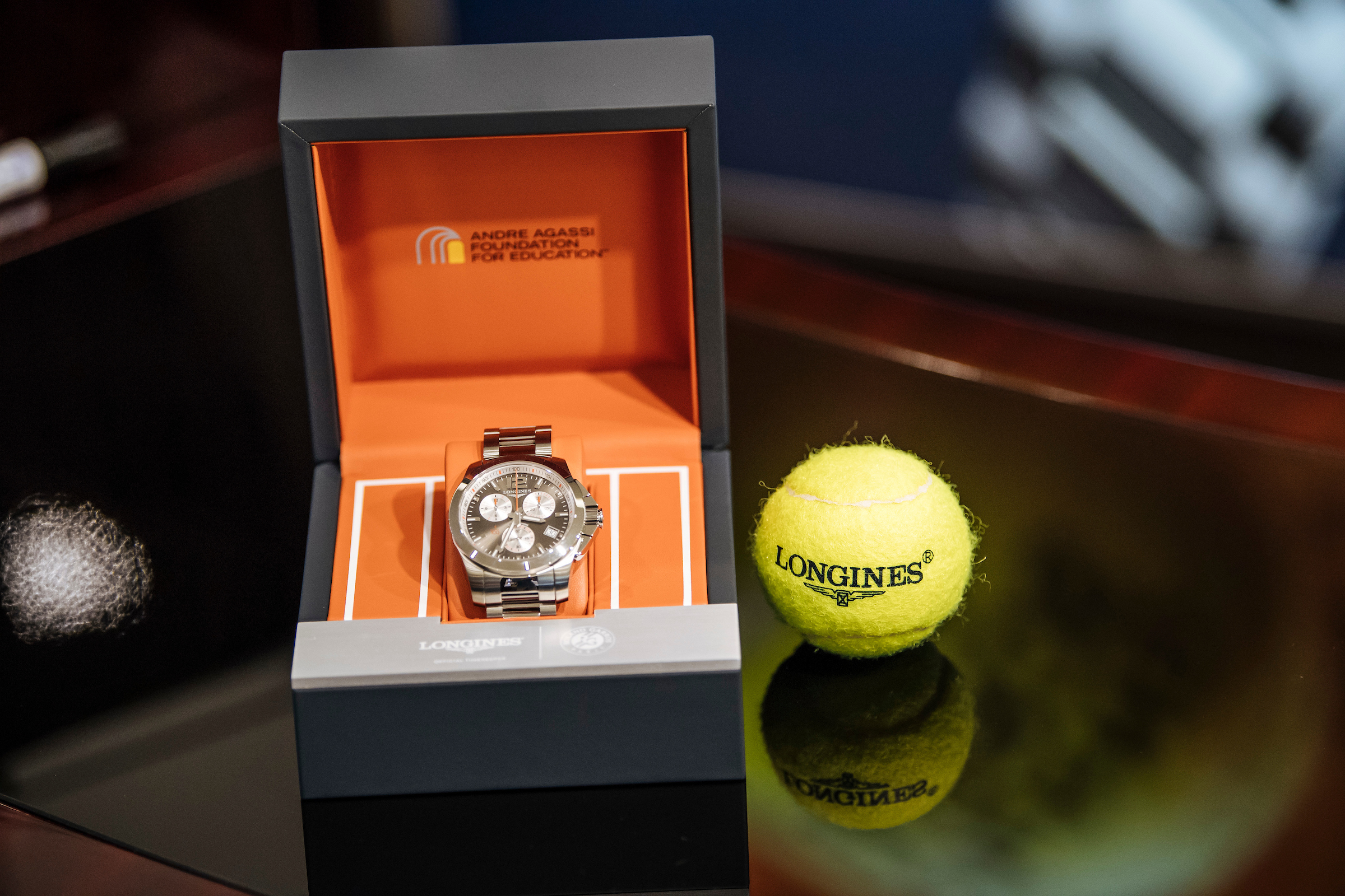 Andre Agassi celebrates ten years with Longines