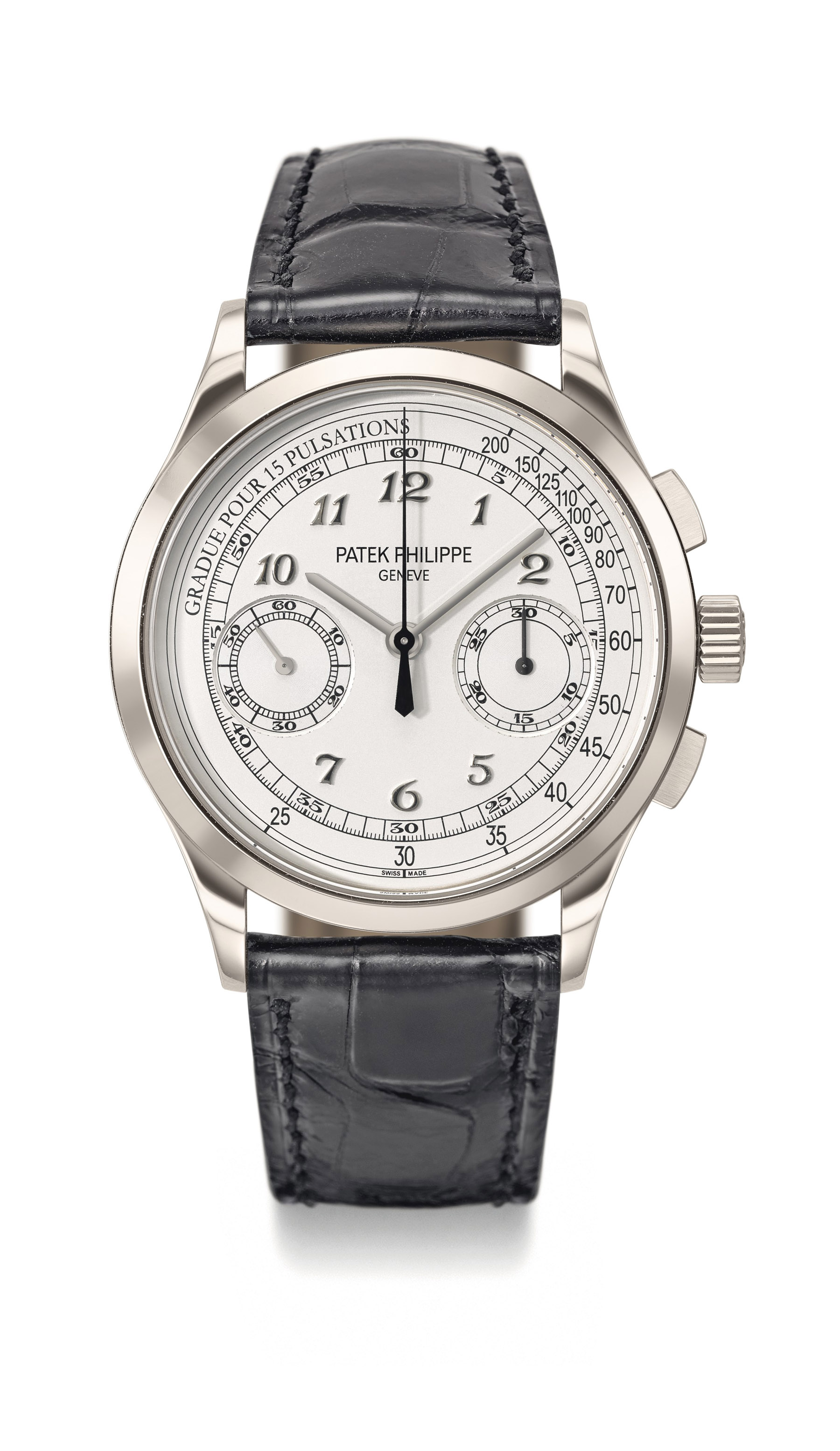 Patek Philippe. A fine and rare 18K white gold chronograph wristwatch with Breguet numerals and pulsation scale Ref. 5170G-001, Circa 2013 Estimate CHF 30,000 – 50,000