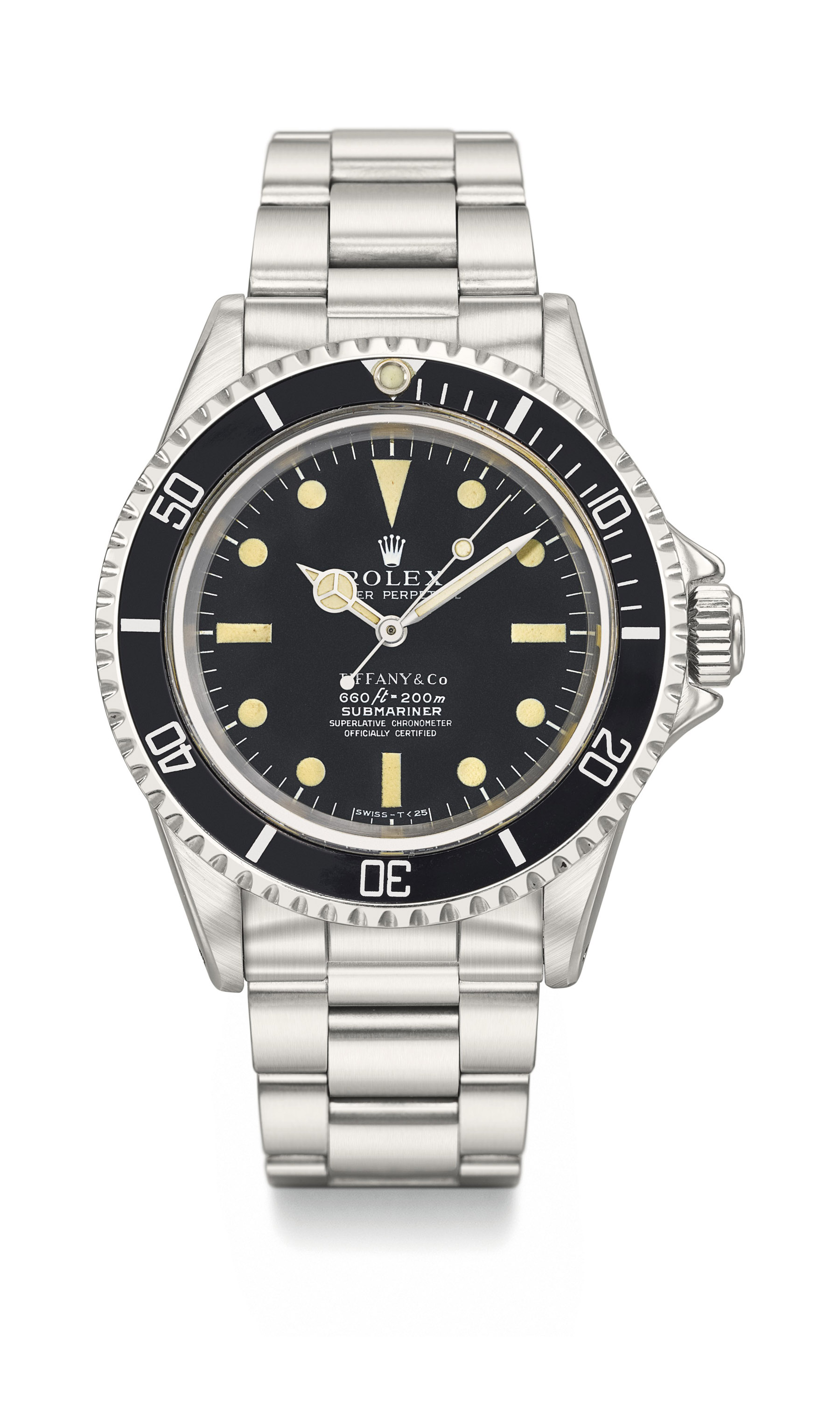 Rolex. A rare stainless steel automatic wristwatch with sweep centre seconds and bracelet Ref. 5512, retailed by Tiffany & Co, circa 1971  Estimate CHF 20,000 – 30,000