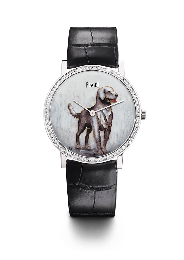The Piaget Altiplano Year of the Dog timepiece comes with a Grand Feu cloisonné enamel dial completed by the famed enameller Anita Porchet. Limited to 38 pieces, the timepiece is available for $61,000.