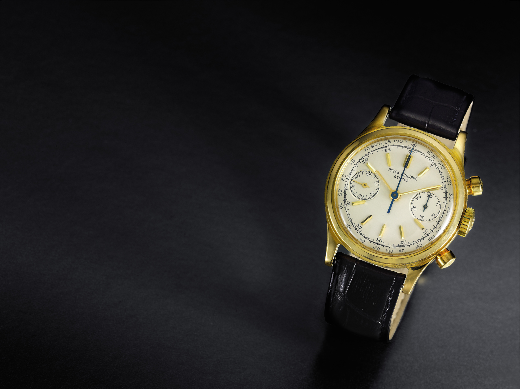 A Fine Yellow Gold Chronograph Wristwatch With Registers And Tachometer Scale Ref 1463 Mvt 869209 Case 2647864 Made In 1966