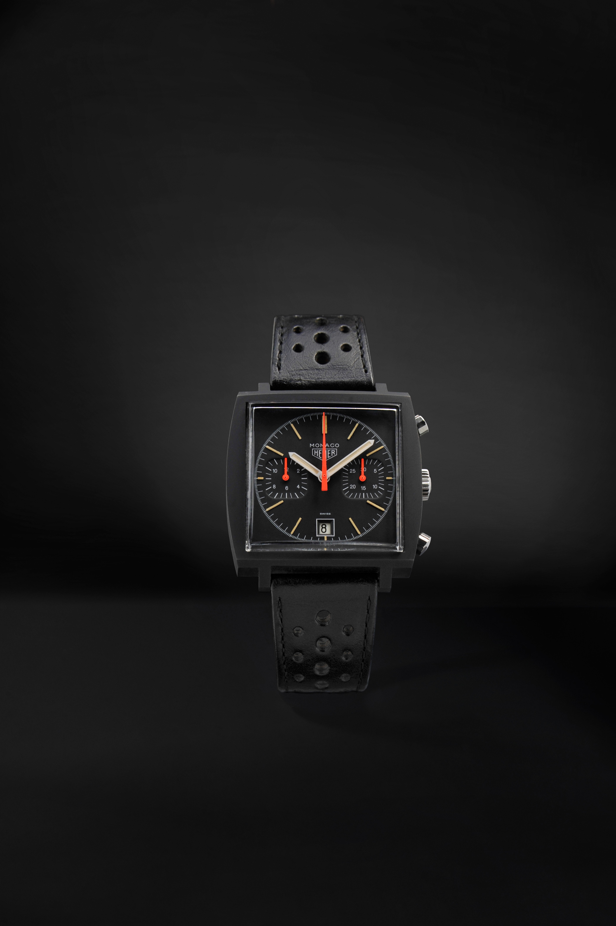 The Monaco received a makeover. Coined as The Dark Lord, the all black chronograph was cloaked in a black anodised case and is one of the most coveted pieces even today. 