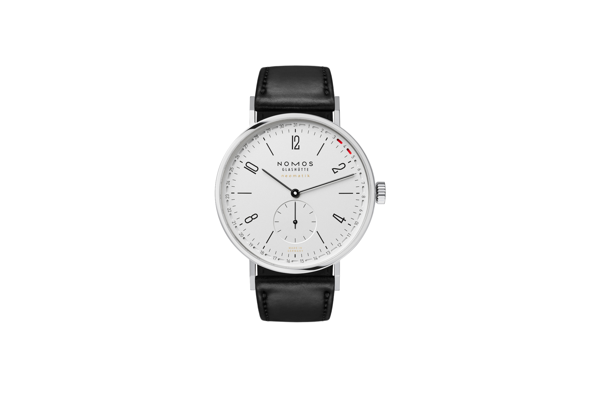 This stainless steel Tangente Neomatik 41 Update comes with a galvanised, white silver-plated dial with a date ring. It is 40.5mm and comes equipped with the DUW 6101 in-house automatic calibre with a date mechanism and a bidirectional quick correction feature. 