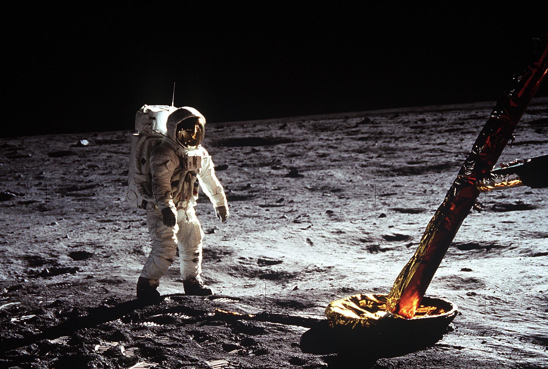 Man's first step on the moon. The 1969 Apollo 11 mission saw famed astronauts Neil Armstrong and Buzz Aldrin walk their first steps on the moon with the Omega Speedmaster Professional strapped on their wrists. 