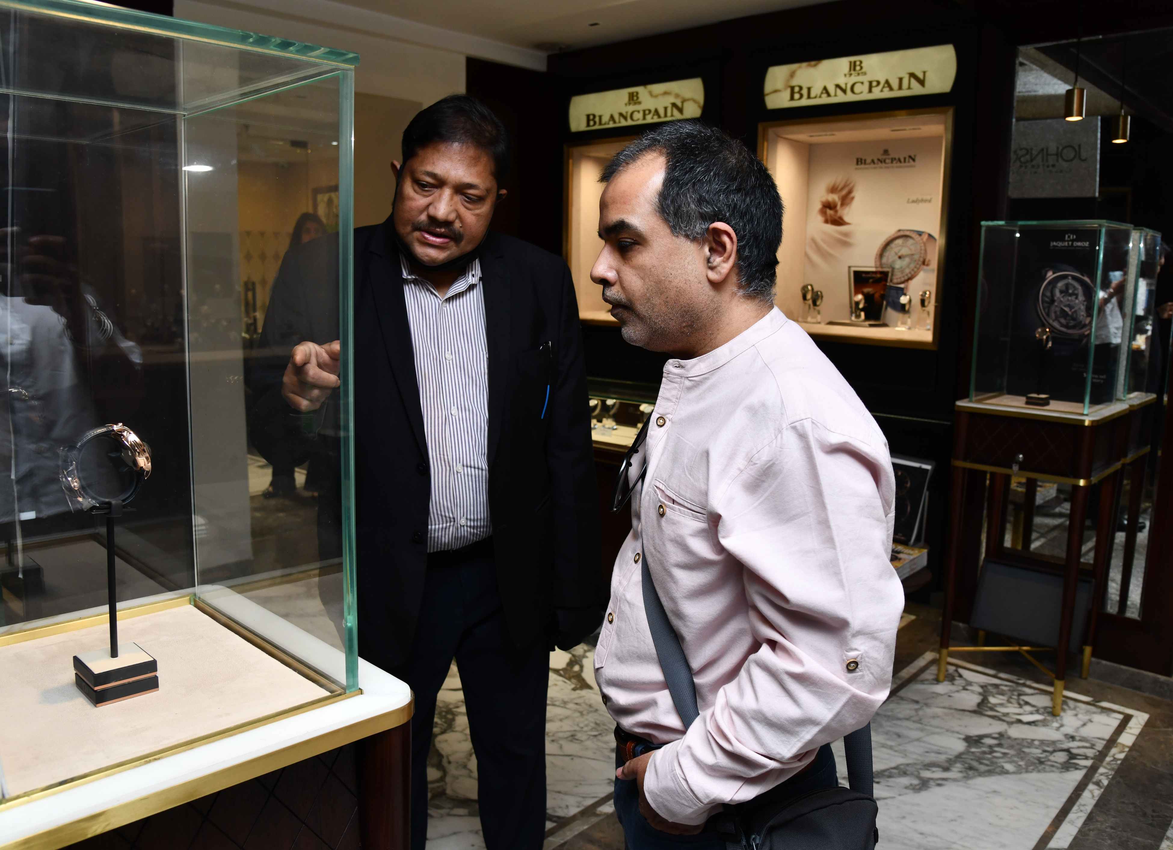 Amit Chanda, Marketing and Sales Manager, Jaquet Droz India, with luxury watch consultant Amit Dev Handa