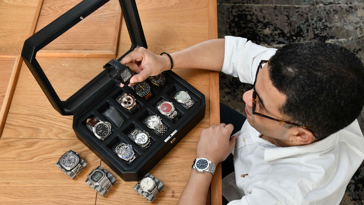 Luxury shop watch collection